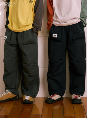 山系露营风户外速干面料儿童裤子长裤松紧腰男女童装简约透气