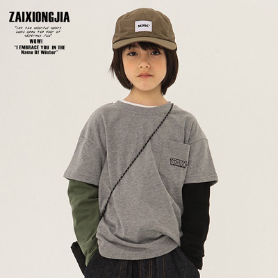 圆领日系长袖男女童装