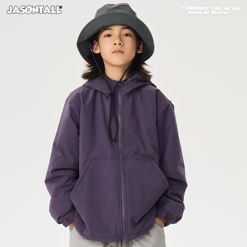 ZAIXONGJIA◆冬新两色连帽棉袄棉服上衣儿童保暖外套外出服童装