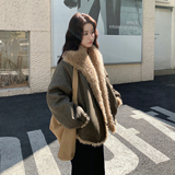 2C270-2888-P245-K338仿皮草皮毛一体夹克外套，女装短外套，2C270