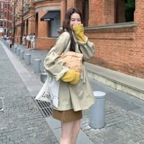 2C270-2858-P170-K258大袖口后腰带宽松韩版风衣外套，女装风衣，2C270