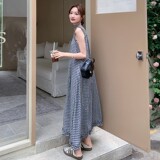 2C270-2827-P120-K178新款格子腰带长款连衣裙，女装连衣裙，2C270