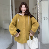 2C270-2893-P195-K278戴帽皮毛一体羊羔毛外套，女装短外套，2C270