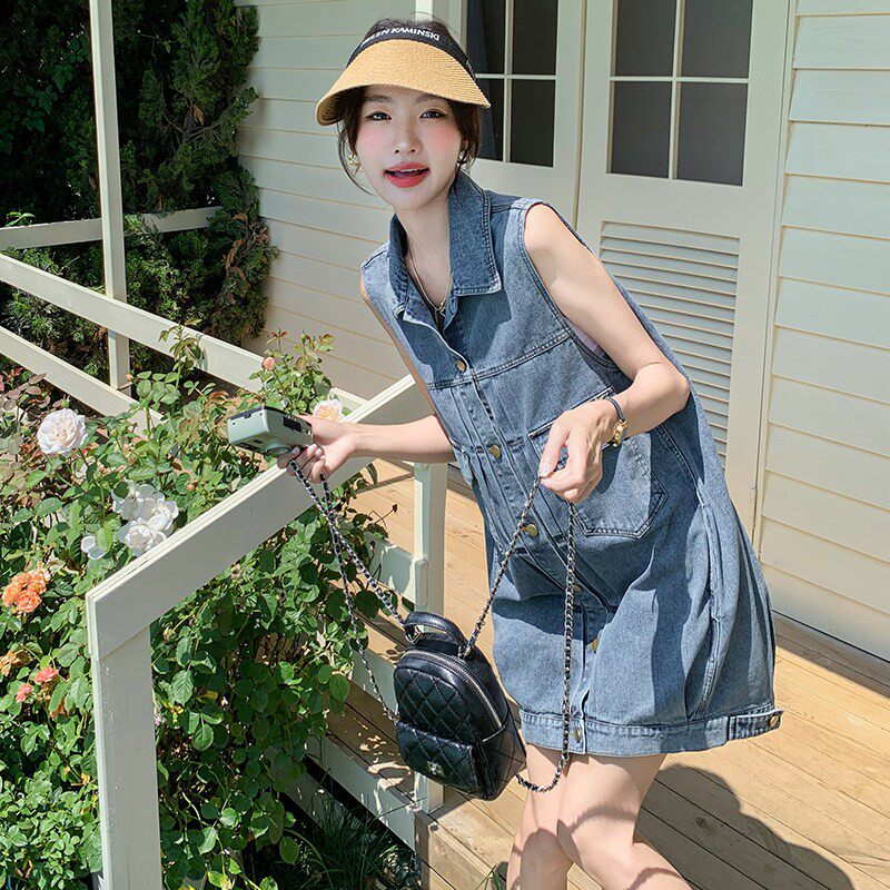 2C270-2727-P125-K188数据好牛仔无袖连衣裙马甲,女装连衣裙,2C270
