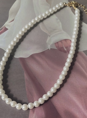 优雅法式单层珍珠项链气质