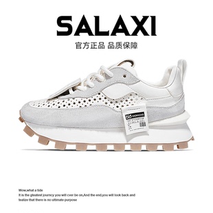 女真皮打孔老爹鞋 SALAXI情侶鞋 潮男 透氣洞洞鞋 夏季 網(wǎng)紅新款 阿甘鞋