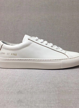 4102 米色牛皮 comm小白鞋手工情侣款真皮头层牛皮内里平底板鞋