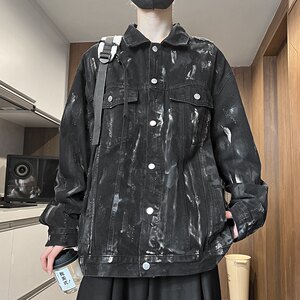 FJLO破洞牛仔外套男生春秋款潮牌炸街工装夹克痞帅高级感上衣服