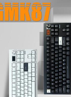 ZUOYA佐亚GMK87三模麻将音旋钮音量有线苹果带屏机械键盘套件