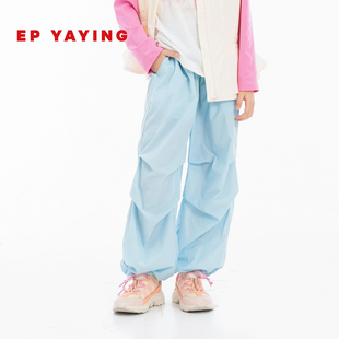 纯色休闲打褶运动裤 2026夏女童新款 EP雅莹童装 伞兵裤 商场同款