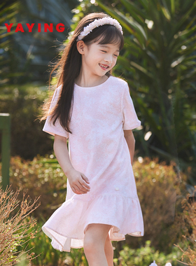 [商场同款]EP雅莹童装春女童新款亮片印花短袖礼服裙连衣裙