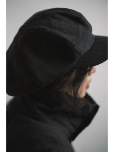 「 凌鸦ILNya 」月海_黑 报童帽 羊毛苎麻拼料报童帽画家帽
