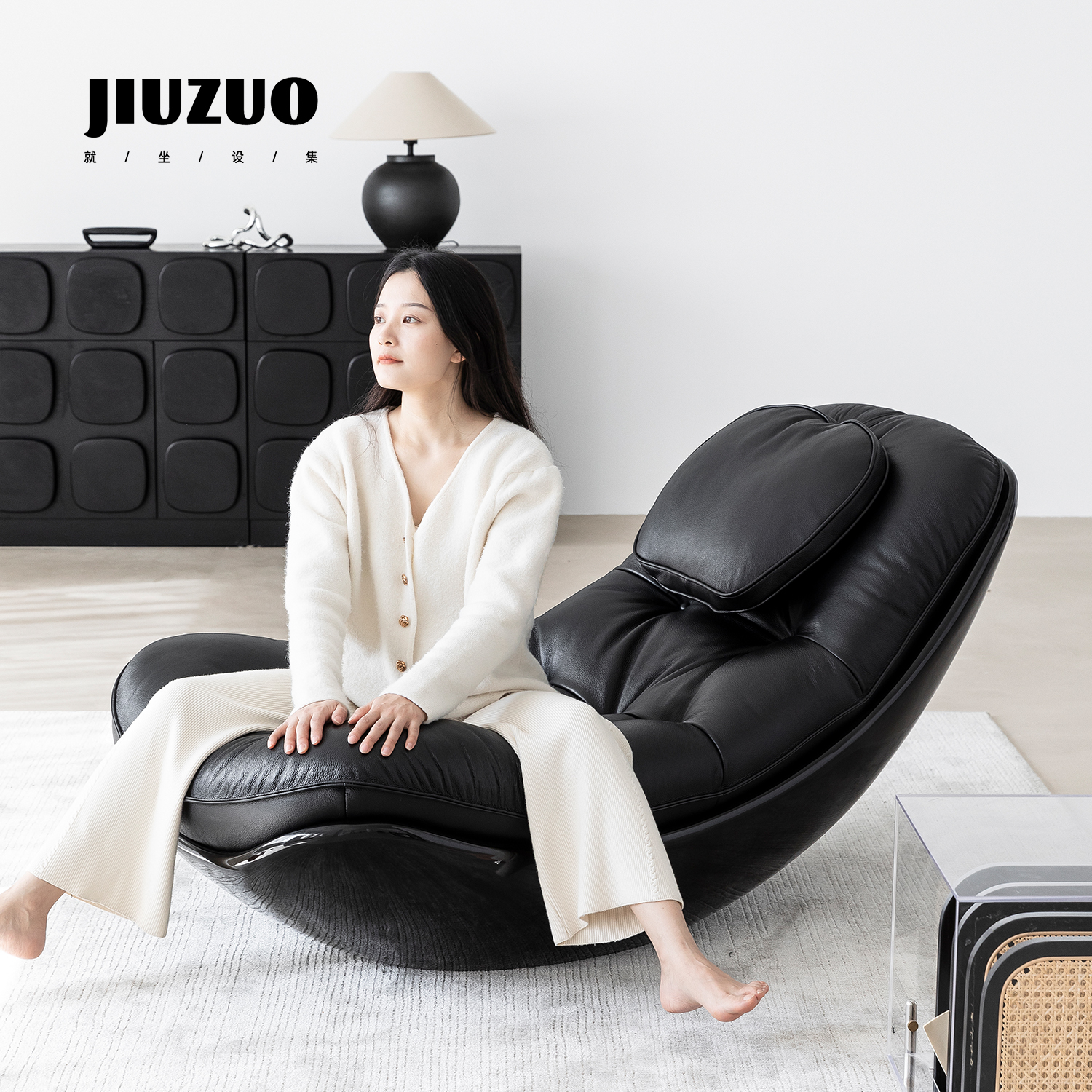 就坐设集黑色蛋壳狗窝玻璃钢躺椅