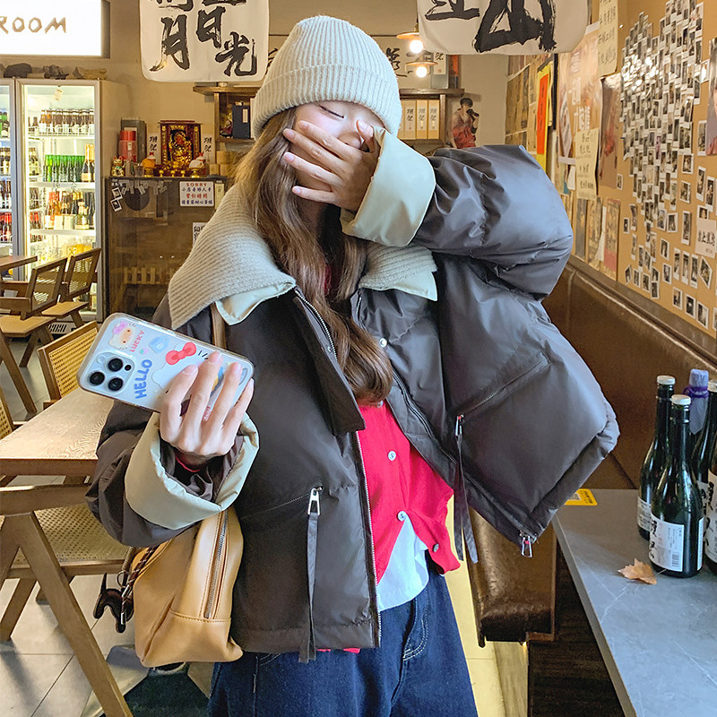 短款羽绒服女冬季加厚2025年新款独特超好看设计小个子白鸭绒外套,女装羽绒服,2C056