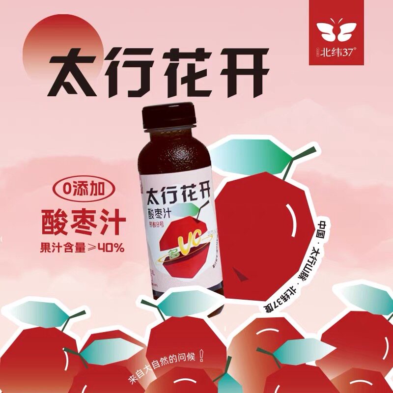 6.18【太行花开40%零添加】邢台酸枣汁酸甜可口太行风味邢台特产