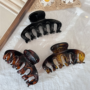 简约韩系亚克力鲨鱼夹高级感气质发夹后脑勺大号发抓夹女2024新款