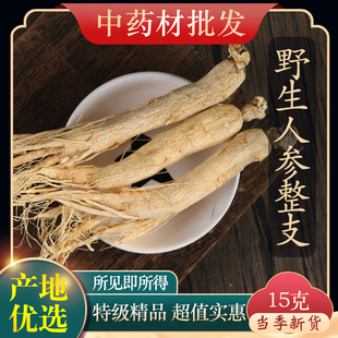 东北园参个20 白参个人参个生晒参 25克一支 人参整支 中药材店铺