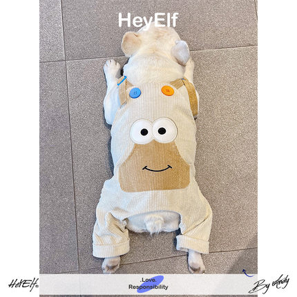 HeyElf宠物狗四脚衣法斗西高地巴哥秋冬衣服比熊青蛙背带裤四脚裤