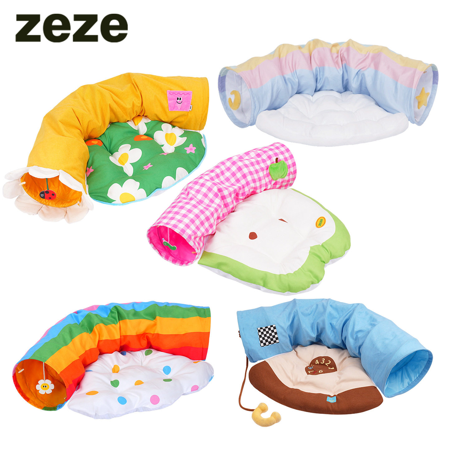 zeze隧道宠物床猫窝宠物屋开放式四季通用可拆洗猫咪玩具用品合集图片