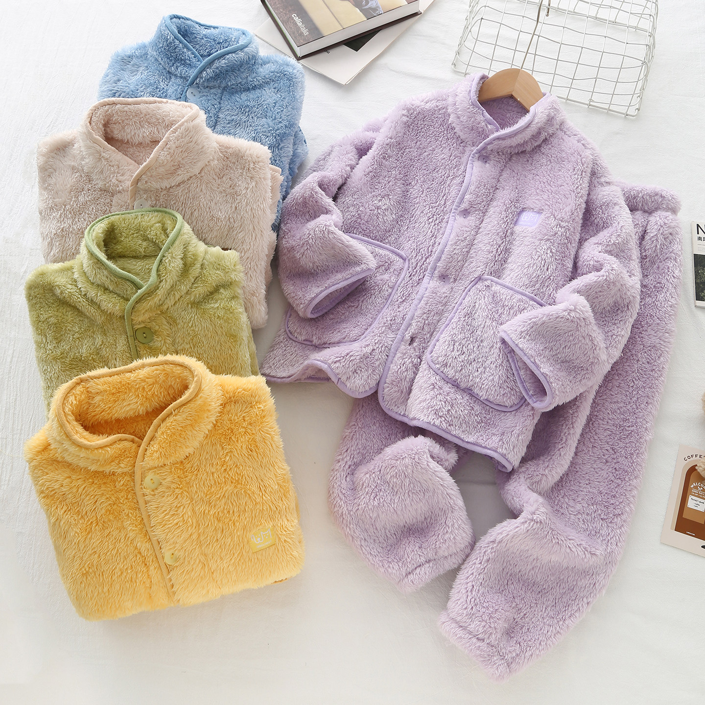 儿童珊瑚绒睡衣冬女童