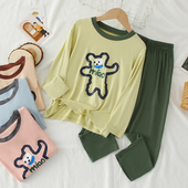 上身好看儿童莫代尔睡衣男童薄款 男孩东大门家居服女童空调服春秋