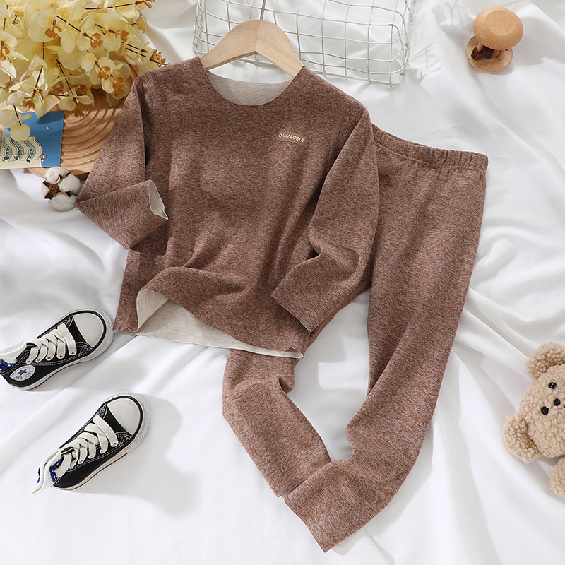 无痕中大童家居服睡衣男保暖内衣