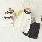 两件套女童空调服女孩睡衣夏季 男童短袖 莫代尔儿童套装 爆卖款