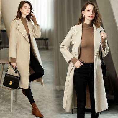 时尚气质中长款毛呢大衣女2025新款显瘦百搭优雅外套