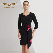 创意狐黑色演出服晚礼服女高级感主持人气质小礼裙平时可穿连衣裙