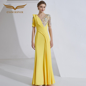 创意狐宴会气质主持人礼服轻奢小众高端礼裙长款 演出服装 连衣裙女