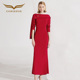 创意狐端庄大气订婚礼服2025新款 红色敬酒服新娘高级长款 回门服