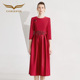 创意狐2025暖冬晚礼服女喜婆婆礼服高贵年轻婚宴妈妈裙红色礼服裙