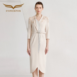 创意狐礼服裙轻奢小众高端平时可穿日常礼服生日宴礼服气质连衣裙