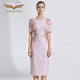 创意狐晚礼服新款 高端婚礼轻奢晚礼服日常可穿粉色高贵气质连衣裙