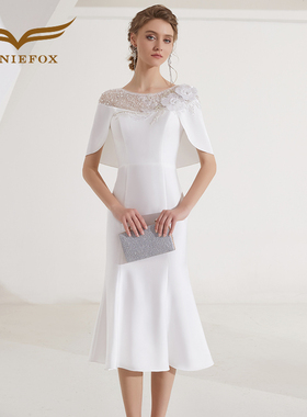 创意狐小礼服女平时可穿2026白色礼服裙高端轻奢晚宴会气质连衣裙