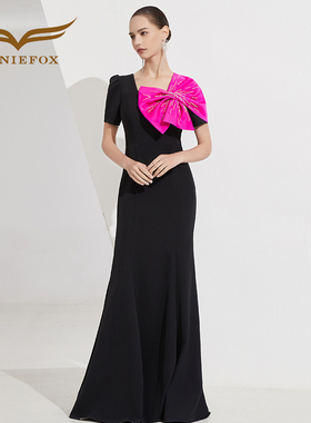 创意狐礼服高端轻奢小众中长款小礼裙晚宴会气质名媛聚会连衣裙女