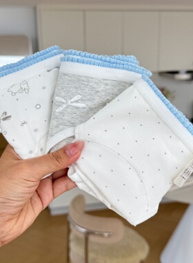 A类婴儿棉灰蓝色18cm加长裆女士内裤韩系10A抑菌裆女生三角裤舒适