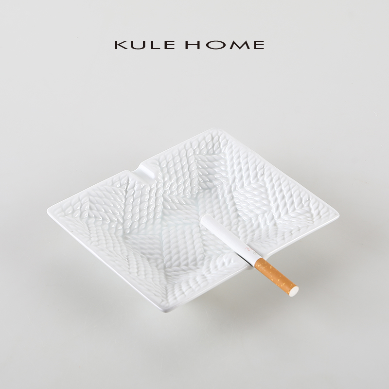 KULE HOME 创意办公室客厅茶几现代简约个性家用陶瓷烟灰缸摆件