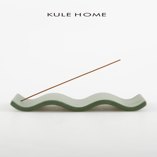 KULE HOME 家用室内熏香炉檀香陶瓷线香插香托盘香薰炉香托灰摆件