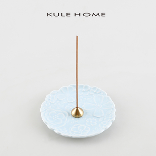 KULE 陶瓷香插香座线香底座家用室内高级感香薰摆件香插礼物 HOME