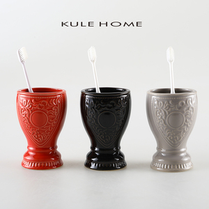 KULE HOME 北欧陶瓷简约轻奢刷牙杯子家用洗漱杯情侣漱口杯牙缸杯