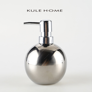 KULE HOME 球形陶瓷乳液瓶分装瓶子洗发水洗手液大容量按压空瓶子
