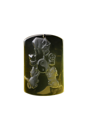 属蛇马羊巳午未三会南方火局黄水晶地支三合局吊坠