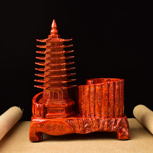 文昌塔及第荣升塔文昌赴祥瑞笔筒登贵榜荣归摆件家具饰品