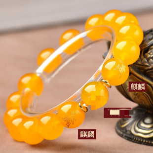 缺土补土黄玉髓坤为地手链男女黄玉髓石麒麟手串男女款饰品