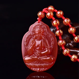 2026年红玛瑙属狗猪阿弥陀佛本命佛吊坠生肖吉祥物肖狗猪佛谛坠