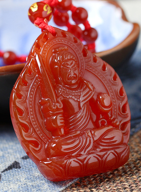 红玛瑙不动尊菩萨属鸡守护神吊坠