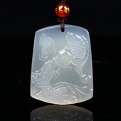 2026年十二生肖属鸡吉祥物凤鲤添禄吉贵宏白玉髓吊坠平安项坠礼物