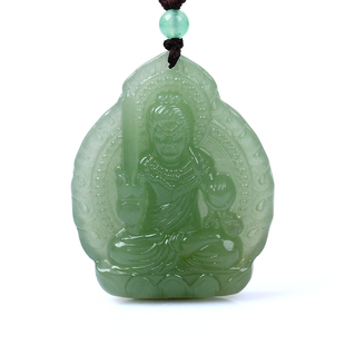 绿东陵玉肖本命佛八大守护神不动尊菩萨曼唯肖鸡佛谛坠吊坠