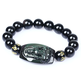 属鸡不动尊菩萨本命佛手链生肖鸡2026年不动明王黑曜石手串男女